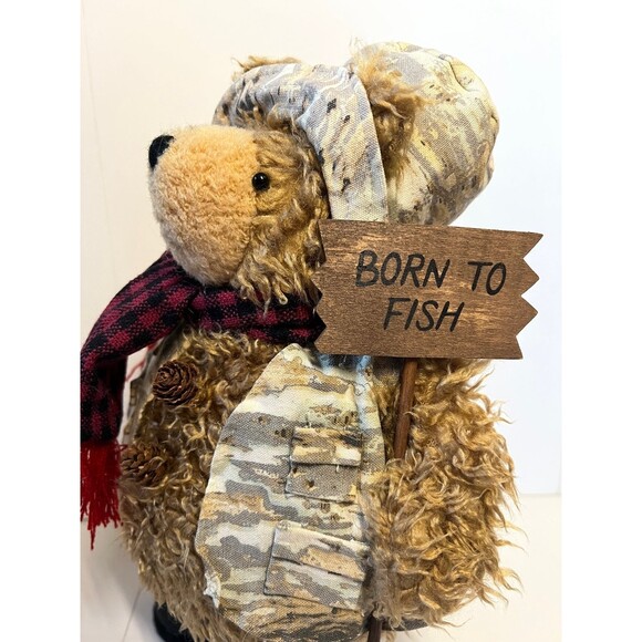 BORN TO FISH Teddy Bear (Bx Bear) - Picture 1 of 8